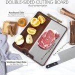 Titanium and Wood Dual-Sided Cutting Board
