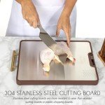 Titanium and Wood Dual-Sided Cutting Board