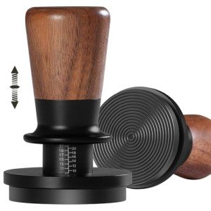 PUSEE 53.3mm Calibrated Espresso Tamper with Walnut