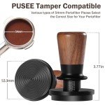 PUSEE 53.3mm Calibrated Espresso Tamper with Walnut