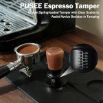 PUSEE 53.3mm Calibrated Espresso Tamper with Walnut