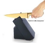 Gold Titanium Kitchen Knife Set with Sharpener