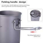 Ultralight 900ml Titanium Camping Pot with Lid