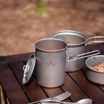 Ultralight 900ml Titanium Camping Pot with Lid