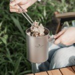 Ultralight 900ml Titanium Camping Pot with Lid