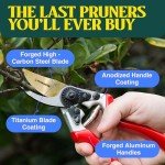 Titanium Ergonomic Pruners for Heavy Duty Gardening