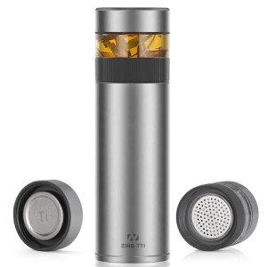 Titanium Double-Decker Vacuum Bottle with Tea Filter