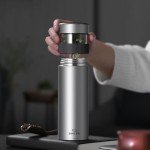 Titanium Double-Decker Vacuum Bottle with Tea Filter