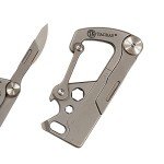 TACRAY Titanium Keychain Clip with Utility Knife