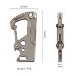 TACRAY Titanium Keychain Clip with Utility Knife