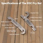 TOOVEM Titanium EDC Pry Bar Multitool with Keychain