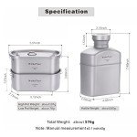 WolkeTour Titanium Outdoor Mess Kit with Canteen