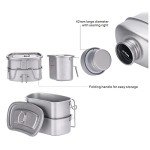 WolkeTour Titanium Outdoor Mess Kit with Canteen