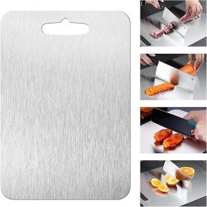 Pure Titanium Double-Sided Cutting Board - 14x10 in