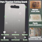 Medium Pure Titanium Cutting Board with Non-Slip Pad
