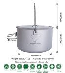 Ultralight Titanium Pot with Lid and Spork Set