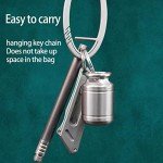WANERSEN Titanium Waterproof Pill Case with Metal Ring