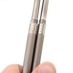 Portable Titanium Chopsticks with Carry Bag - Grey