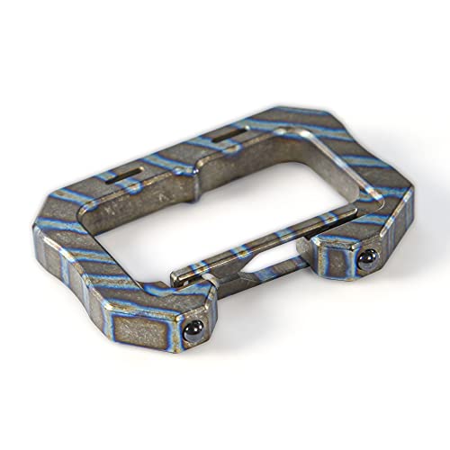 Blue Titanium Carabiner Clip Keychain for Outdoor Tools