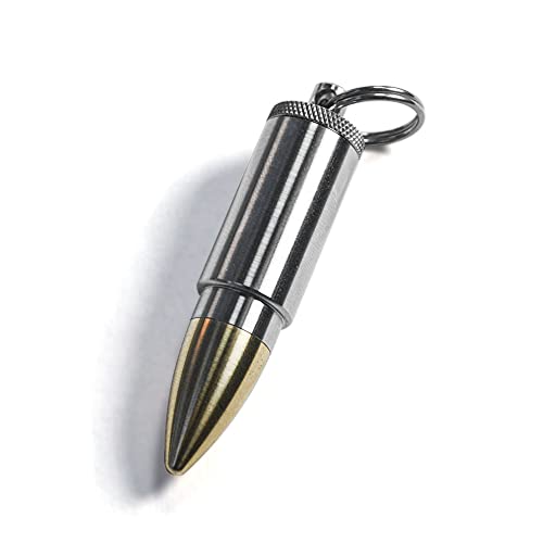 WANERSEN Titanium Brass Pill Necklace Waterproof Capsule Case