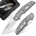 HX OUTDOORS Titanium Folding Pocket Knife EDC