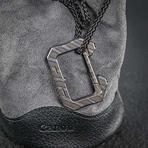 Blue Titanium Carabiner Clip Keychain for Outdoor Tools