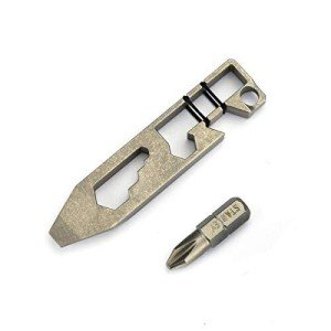 Titanium Multitool Pry Bar and Screwdriver Keychain