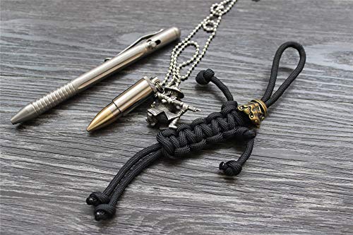 WANERSEN Titanium Brass Pill Necklace Waterproof Capsule Case