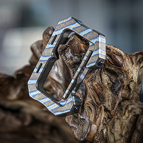 Blue Titanium Carabiner Clip Keychain for Outdoor Tools