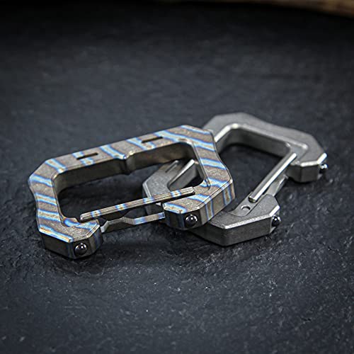 Blue Titanium Carabiner Clip Keychain for Outdoor Tools