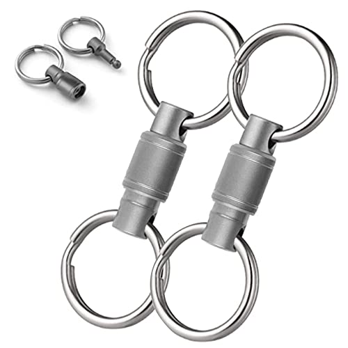 Titanium Quick Release Detachable Swivel Keychain Pair
