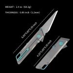 TITANER Raven Titanium Folding Pocket Utility Knife