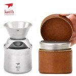 Keith Titanium Ti3911 Ultralight Coffee Maker with Leather Case