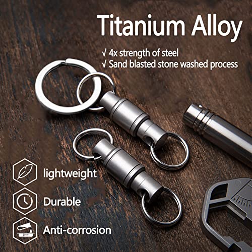 Titanium Quick Release Detachable Swivel Keychain Pair