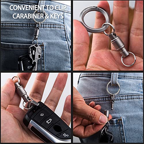 Titanium Quick Release Detachable Swivel Keychain Pair