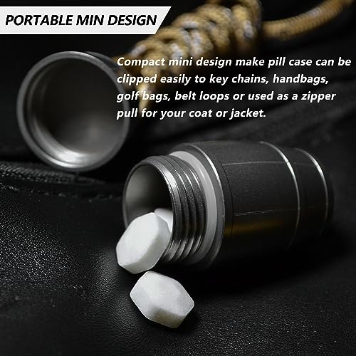 Titanium Waterproof Pill Container for Outdoor Survival Gear