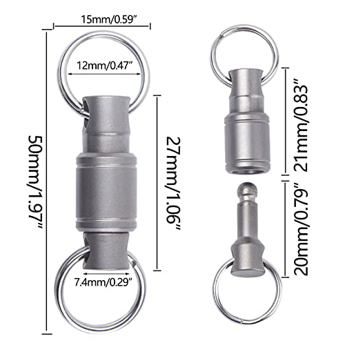 Titanium Quick Release Detachable Swivel Keychain Pair