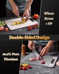 Double-Sided Titanium Cutting Board with Knife Sharpener
