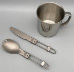 Keith Titanium Spork, Knife & Black Elk Cup Set
