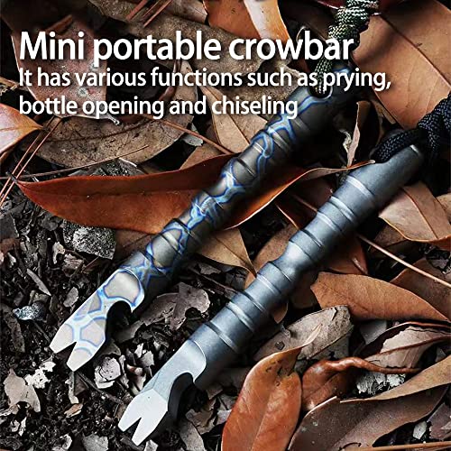 Blue Titanium Multi-Tool Prybar Keychain Screwdriver Bottle Opener