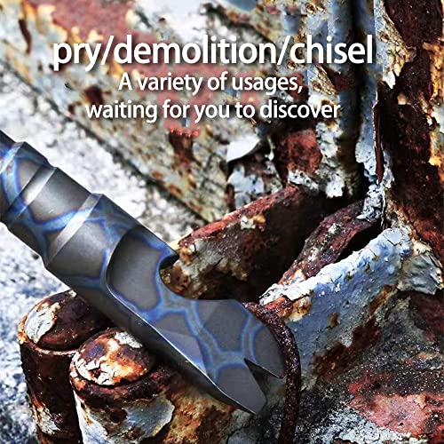 Blue Titanium Multi-Tool Prybar Keychain Screwdriver Bottle Opener