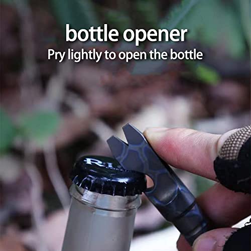 Blue Titanium Multi-Tool Prybar Keychain Screwdriver Bottle Opener