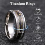 King Will Titanium Wedding Band with Antler Patterns