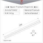 Keith Titanium Hollow Square Handle Chopsticks