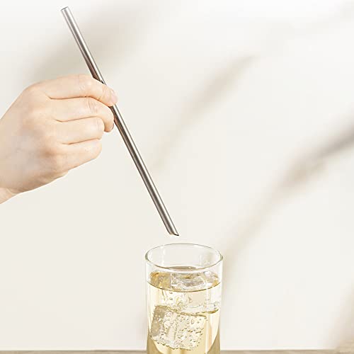 WANERSEN Titanium Drinking Straws with Brush, 7.87