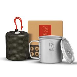 Keith Ti3200 Double-Layer Titanium Cup with Lid