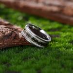 Titanium Wedding Band with Deer Antler Design