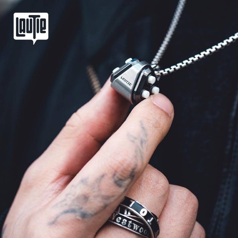 Bubble Paper Sensory Spinner Keychain Necklace - Titanium
