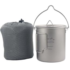 SANTTA 700mL Lightweight Titanium Camping Mug Pot