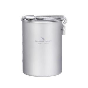 Ultralight 900ml Titanium Camping Pot with Lid